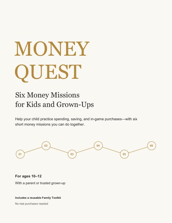 Money Quest cover: Six Money Missions for Kids and Grown-Ups